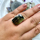 Healer's Gold (Pyrite in Magnetite) rectangle ring s.11 KRGJ2404 - Nature's Magick