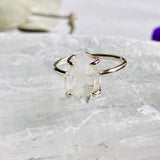 Herkimer Diamond Quartz Raw Fine Band Ring PRGJ331 - Nature's Magick