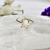 Herkimer Diamond Quartz Raw Fine Band Ring PRGJ331 - Nature's Magick