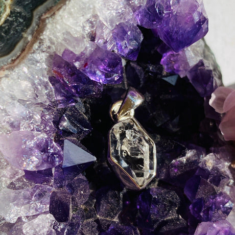 Herkimer Diamond raw petite pendant PPGJ453 - Nature's Magick