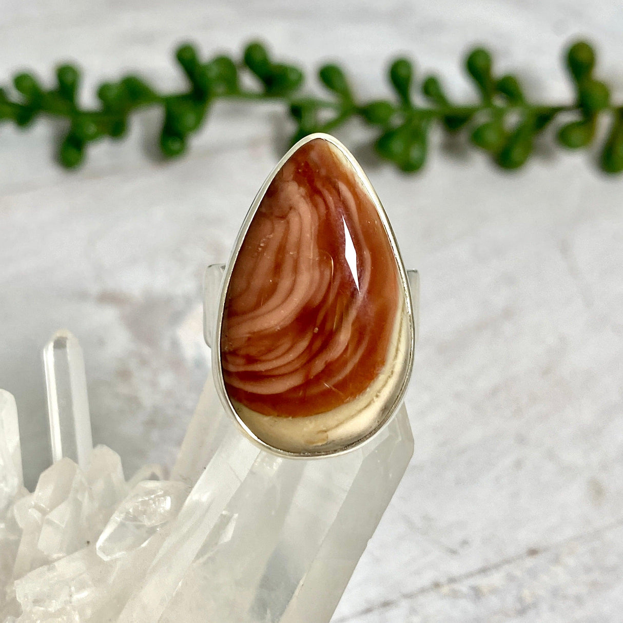 Imperial Jasper teardrop ring s.8 KRGJ2678 - Nature's Magick