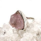 Kunzite raw crystal ring s.9 PRGJ195a - Nature's Magick