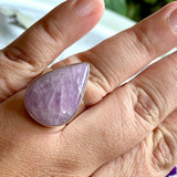 Kunzite teardrop ring s.12 KRGJ2544 - Nature's Magick