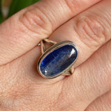 Kyanite oval cabochon ring with split band s.7 KRGJ1579 - Nature's Magick