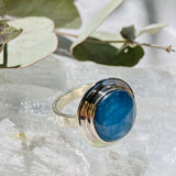 Kyanite round cabochon ring s.8 KRGJ230 - Nature's Magick