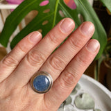 Kyanite round cabochon ring s.8 KRGJ230 - Nature's Magick