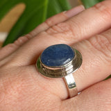 Kyanite round cabochon ring s.8 KRGJ230 - Nature's Magick