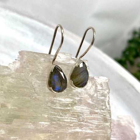 Labradorite faceted teardrop earrings KEGJ879 - Nature's Magick