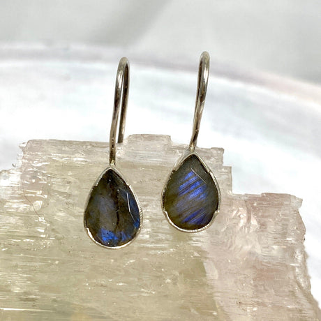 Labradorite faceted teardrop earrings KEGJ879 - Nature's Magick