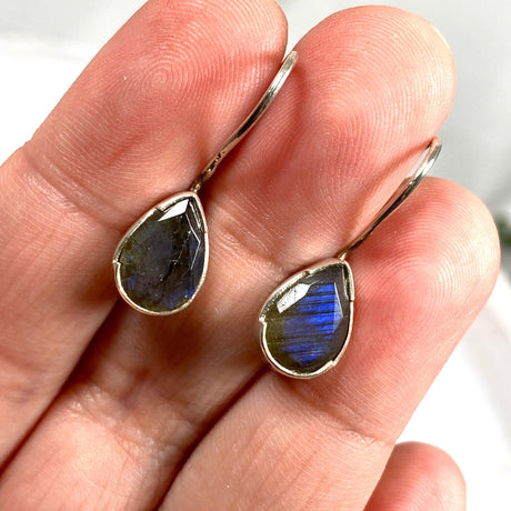 Labradorite faceted teardrop earrings KEGJ879 - Nature's Magick