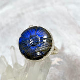 Labradorite Flower Cabochon Ring with split band KRGJ3735 - Nature's Magick