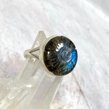 Labradorite Flower Cabochon Ring with split band KRGJ3735 - Nature's Magick