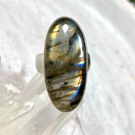 Labradorite long oval ring s.9.5 KRGJ983 - Nature's Magick