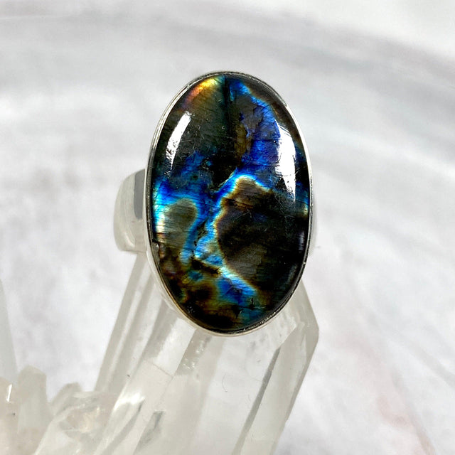 Labradorite oval cabochon ring s.8 KRGJ2748 - Nature's Magick