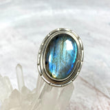 Labradorite oval filigree ring s.7 KRGJ2745 - Nature's Magick