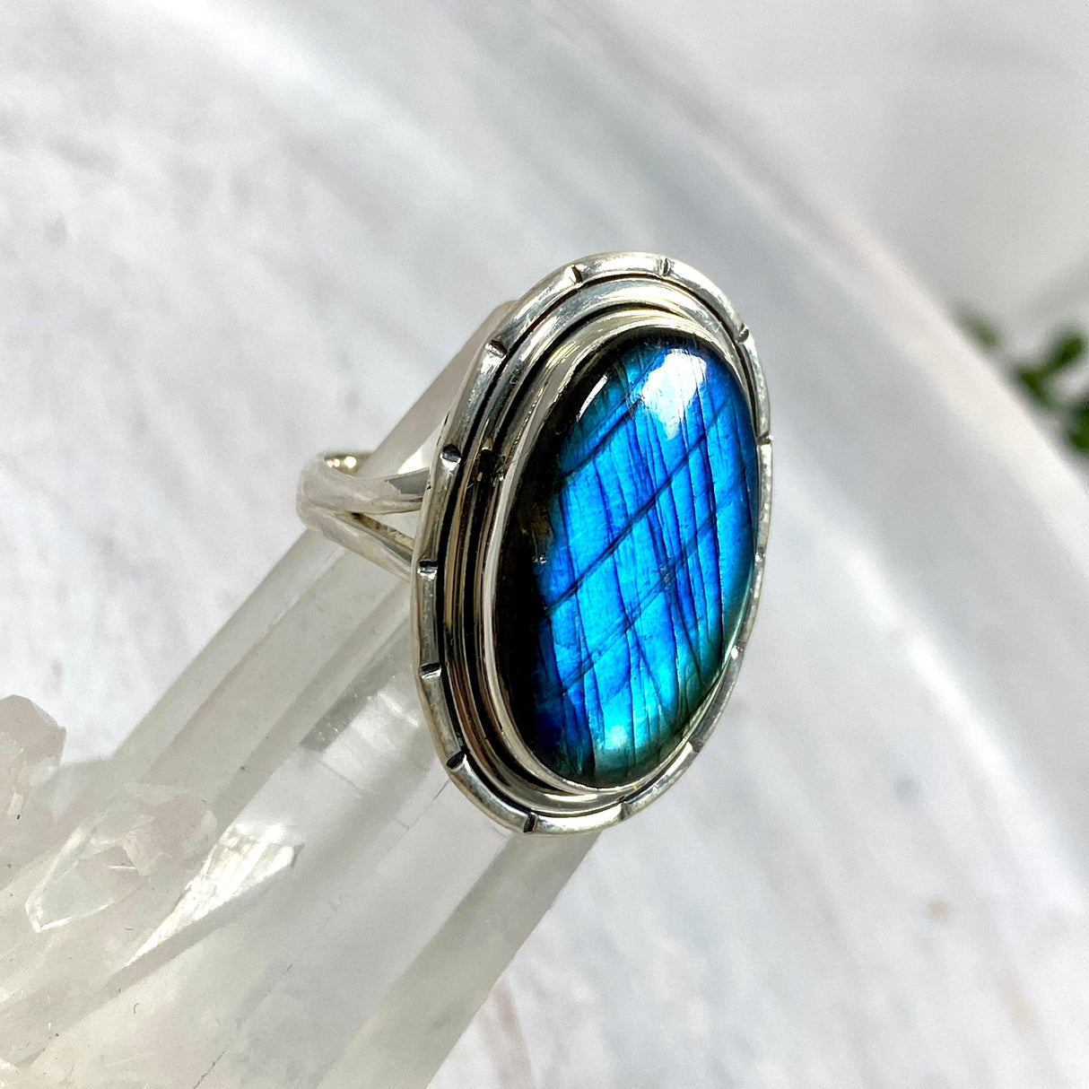 Labradorite oval filigree ring s.8 KRGJ2746 - Nature's Magick