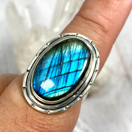 Labradorite oval filigree ring s.8 KRGJ2746 - Nature's Magick