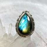 Labradorite teardrop filigree ring s.6 KRGJ2744 - Nature's Magick