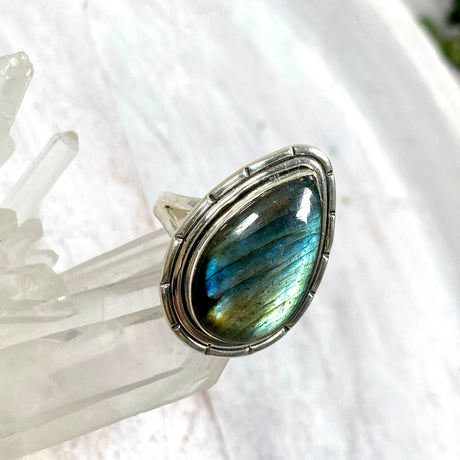 Labradorite teardrop filigree ring s.6 KRGJ2744 - Nature's Magick