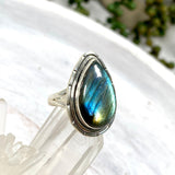 Labradorite teardrop filigree ring s.6 KRGJ2744 - Nature's Magick