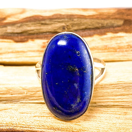 Lapis Lazuli from Chile Oval Cabochon Ring with Split Band Size 10 KRGJ1437 - Nature's Magick