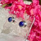 Lapis round cabochon stud earrings KEGJ1076 - Nature's Magick