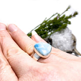 Larimar freefrom cabochon ring s.9 KRGJ1396 - Nature's Magick