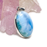 Larimar oval pendant PPGJ356 - Nature's Magick