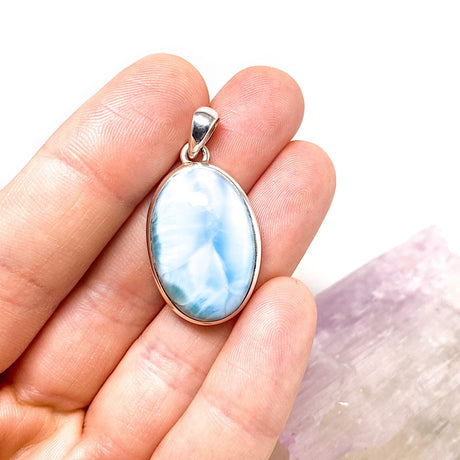 Larimar oval pendant PPGJ356 - Nature's Magick