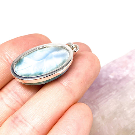 Larimar oval pendant PPGJ356 - Nature's Magick