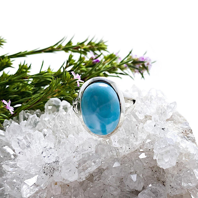 Larimar oval ring s.8 KRGJ1373 - Nature's Magick