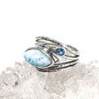 Larimar quad band ring s.7 KRGJ1780 - Nature's Magick