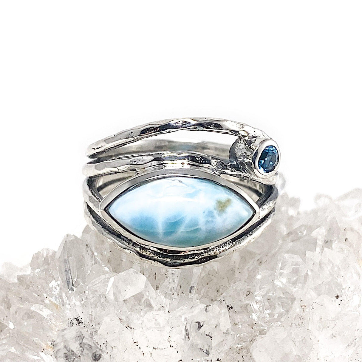 Larimar quad band ring s.7 KRGJ1780 - Nature's Magick