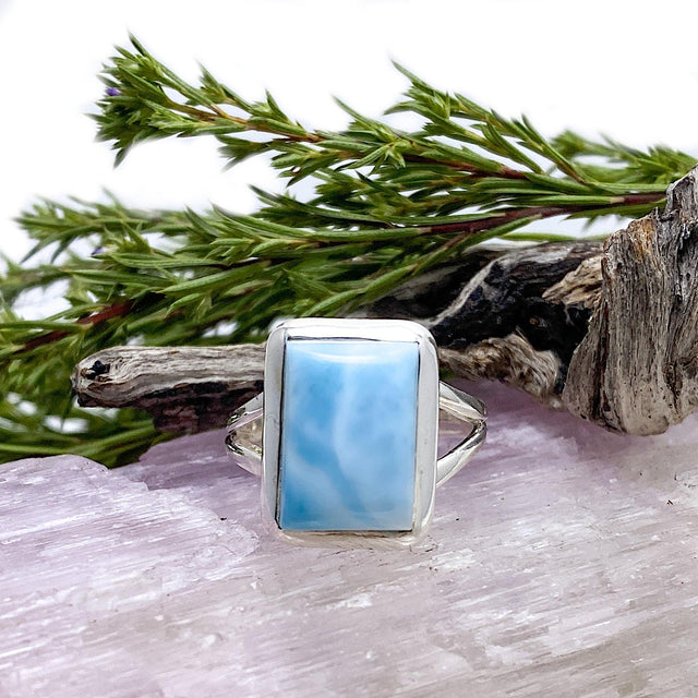 Larimar rectangular ring s.9 KRGJ1377 - Nature's Magick