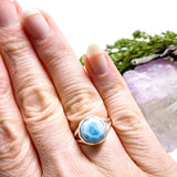 Larimar round ring s.8 KRGJ1375 - Nature's Magick