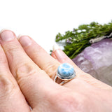 Larimar round ring s.8 KRGJ1375 - Nature's Magick