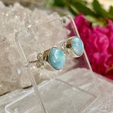 Larimar round studs KEGJ1003 - Nature's Magick