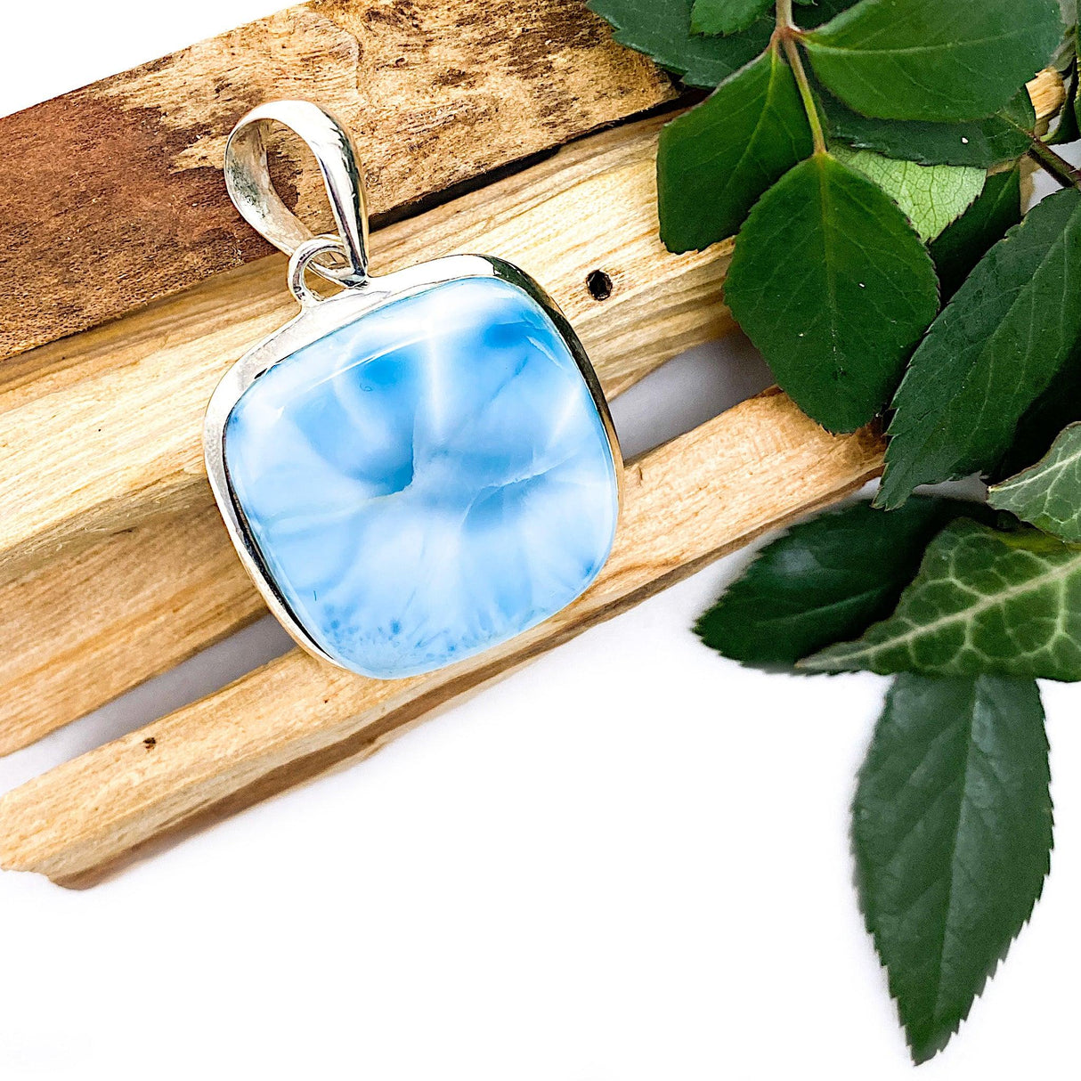 Larimar Square cabochon pendant KPGJ1806 - Nature's Magick