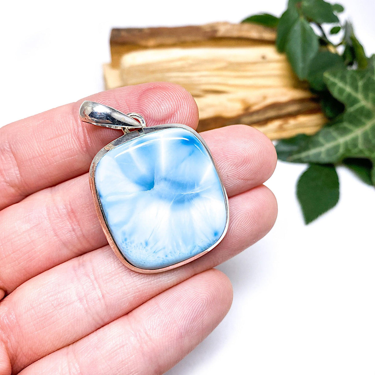 Larimar Square cabochon pendant KPGJ1806 - Nature's Magick