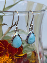 Larimar teardrop cabochon earrings KEGJ591 - Nature's Magick