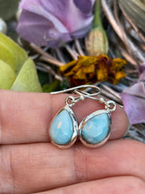 Larimar teardrop cabochon earrings KEGJ591 - Nature's Magick