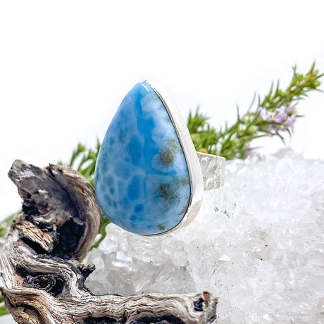 Larimar teardrop ring s.7 KRGJ1379 - Nature's Magick