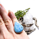 Larimar teardrop ring s.7 KRGJ1379 - Nature's Magick