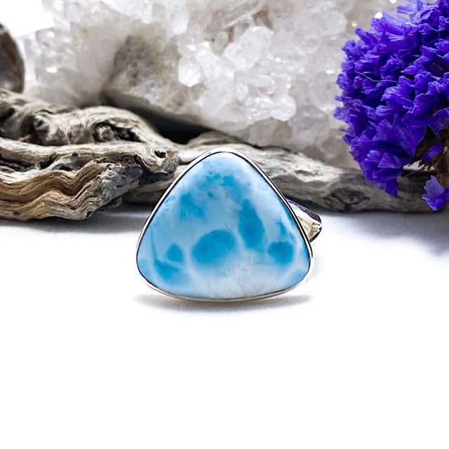 Larimar teardrop ring s.9 KRGJ1366 - Nature's Magick