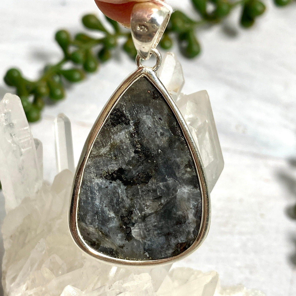 Larvikite teardrop pendant KPGJ3415 - Nature's Magick