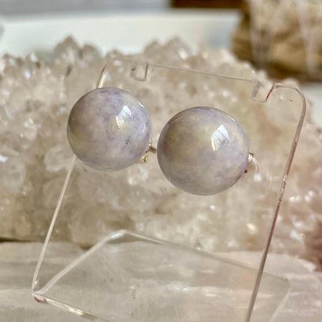 Lavender Jadeite Ball stud earrings LJS-02 - Nature's Magick