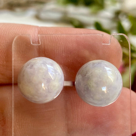 Lavender Jadeite Ball stud earrings LJS-02 - Nature's Magick