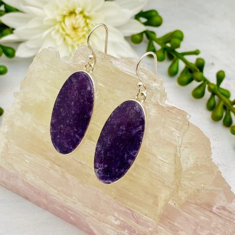 Lepidolite oval earrings KEGJ948 - Nature's Magick