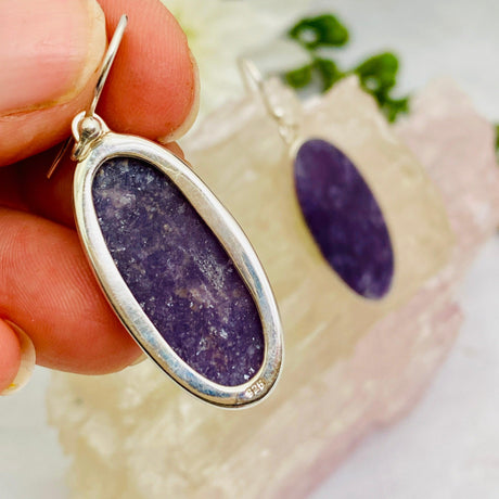 Lepidolite oval earrings KEGJ948 - Nature's Magick