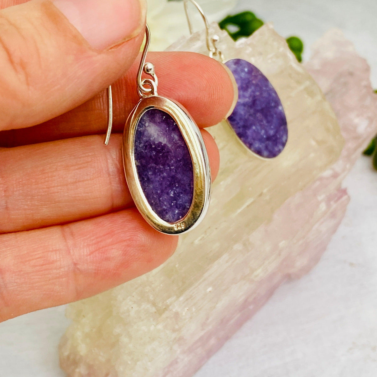 Lepidolite oval earrings KEGJ949 - Nature's Magick